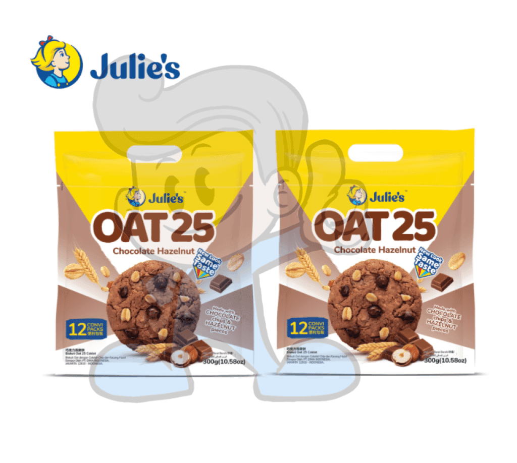 Julies Oat 25 Chocolate Hazelnut Chips (2 X 300G) Groceries