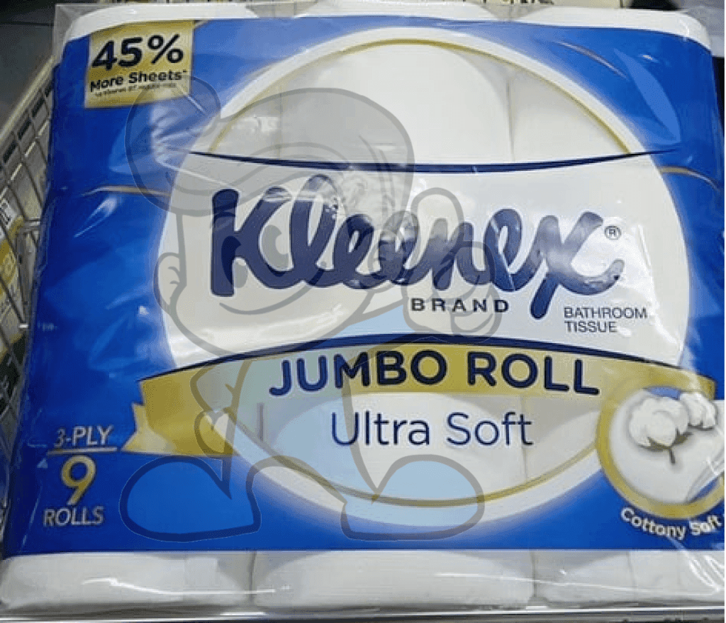 Kleenex Bathroom Tissue Jumbo Roll Ultra Soft 3-Ply 9 Rolls Household Supplies