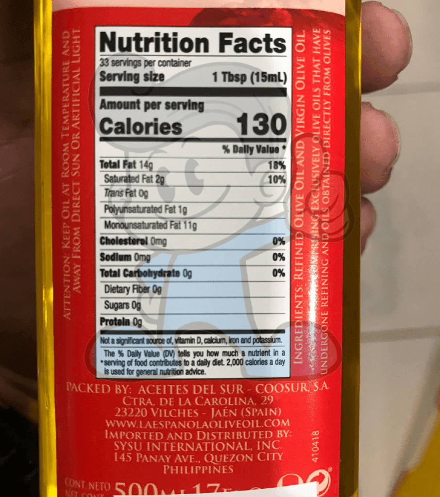La Espanola 100% Pure Olive Oil 500Ml Groceries