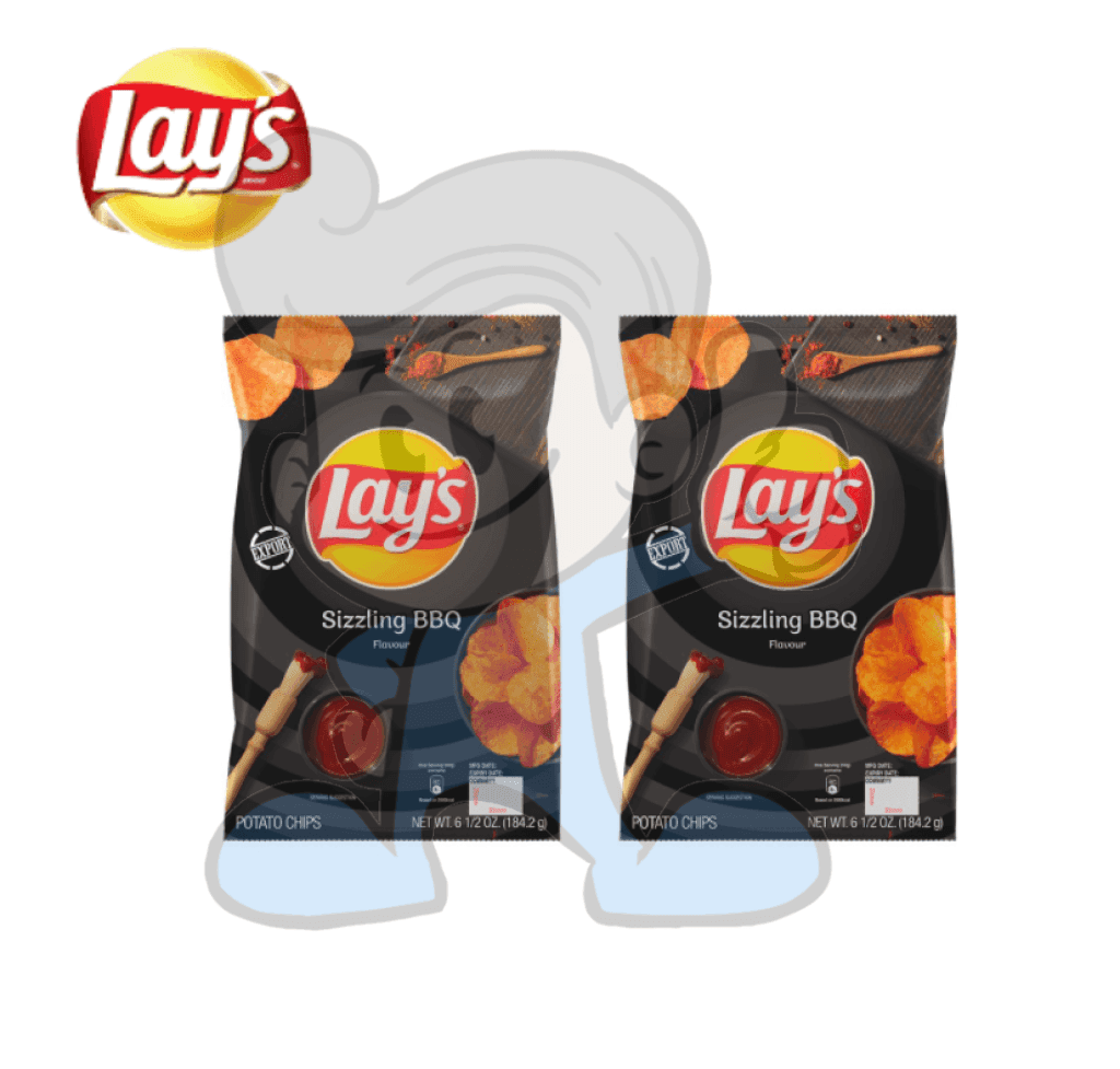 Lays Sizzling Barbecue Potato Chips (2 X 6.5Oz) Groceries