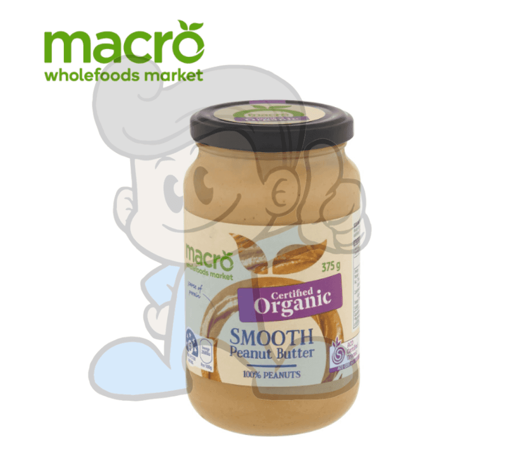 Macro Organic Smooth Peanut Butter 375G Groceries