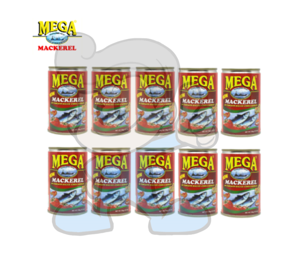 Mega Mackarel In Tomato Sauce With Chili (10 X 155G) Groceries