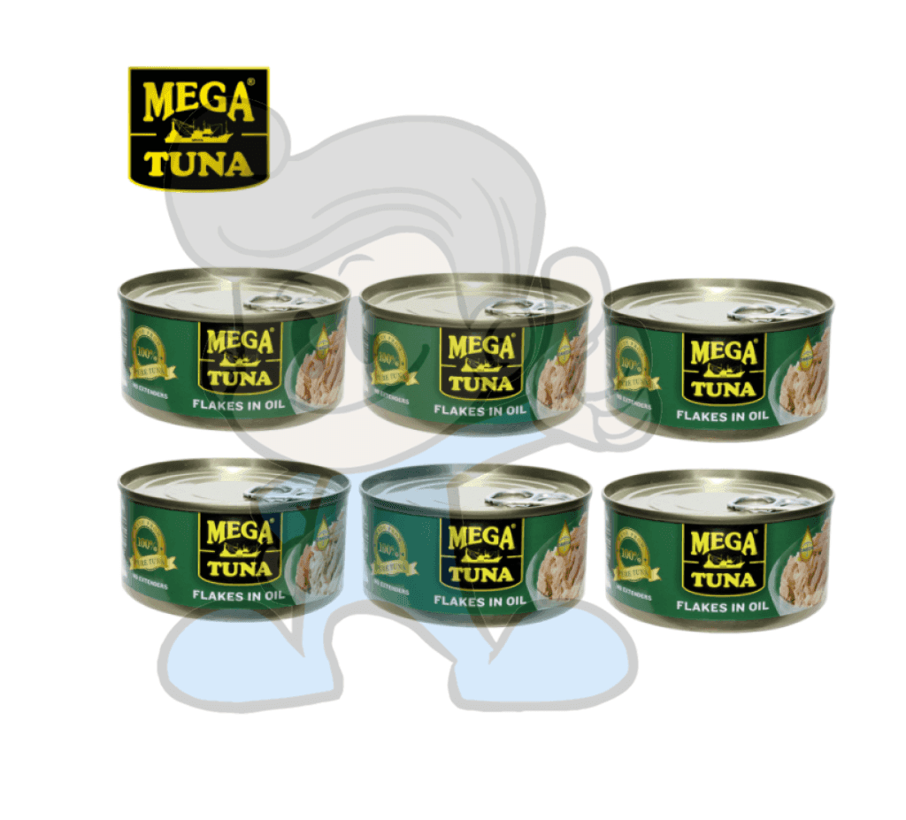 Mega Tuna Flakes In Oil Easy Open Can (6 X 180G) Groceries