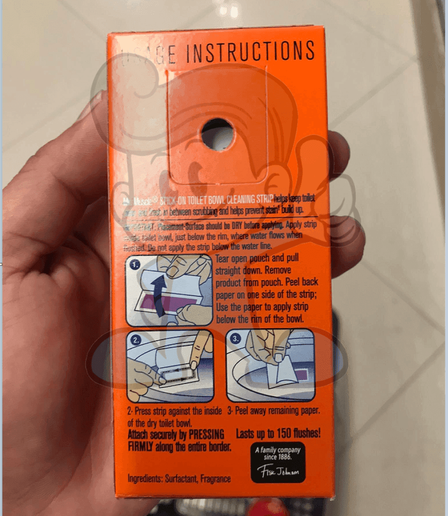 Mr. Muscle Stick-On Toilet Bowl Cleaning Strip 3S Lavender Pack Of 4 Household Supplies