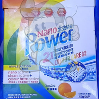 Nano Power 2X Concentrated Laundry Powder Colour Care Citrus Zest 2.5Kg Household Supplies