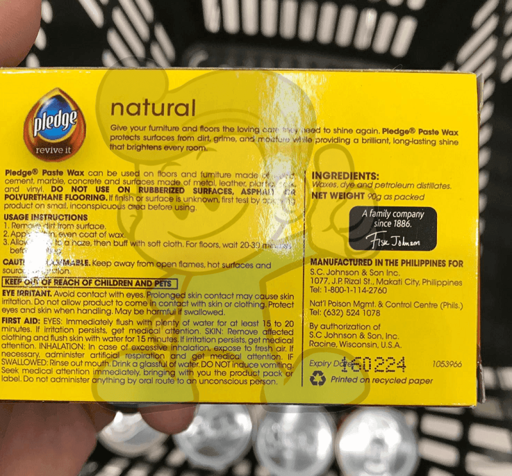 Pledge Revive It Paste Wax Natural Waterproof Shine (10 X 90G) Household Supplies