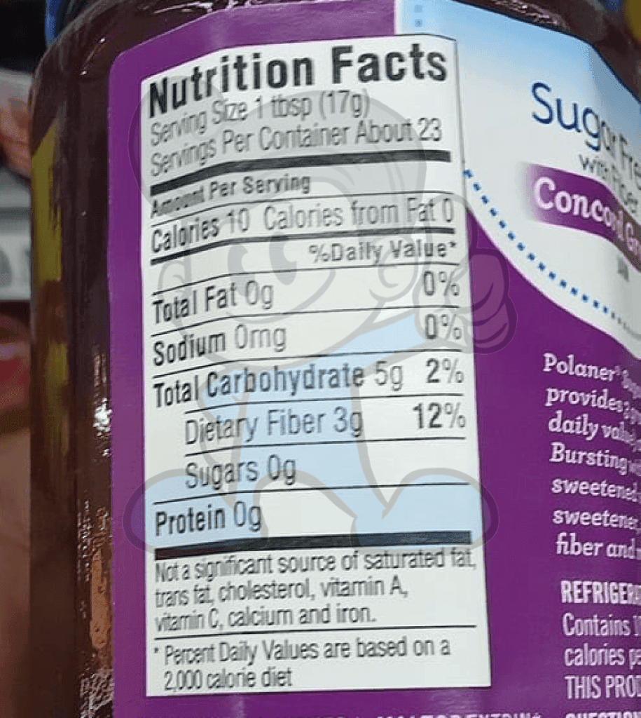 Polaner Sugar Free Concord Grape With Fiber 13.5 Oz. Groceries