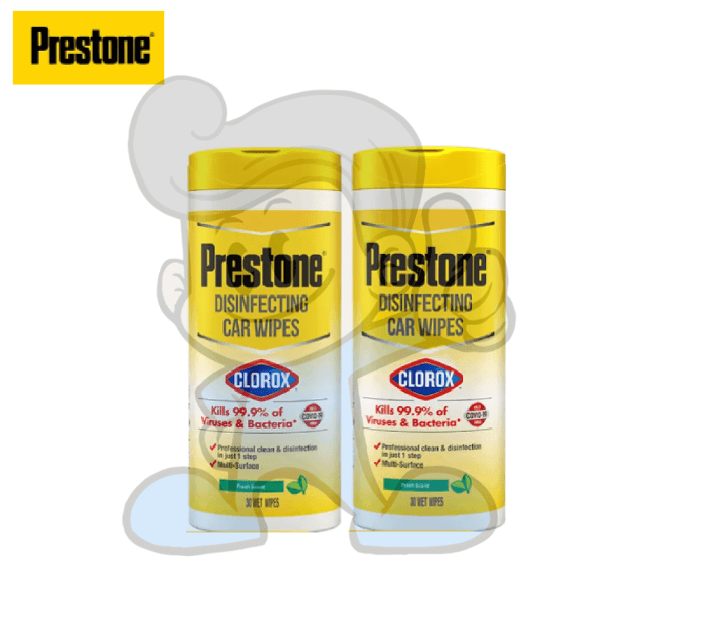 Prestone Disinfecting Car Wipes Clorox Fresh Scent (2 X 30S) Motors