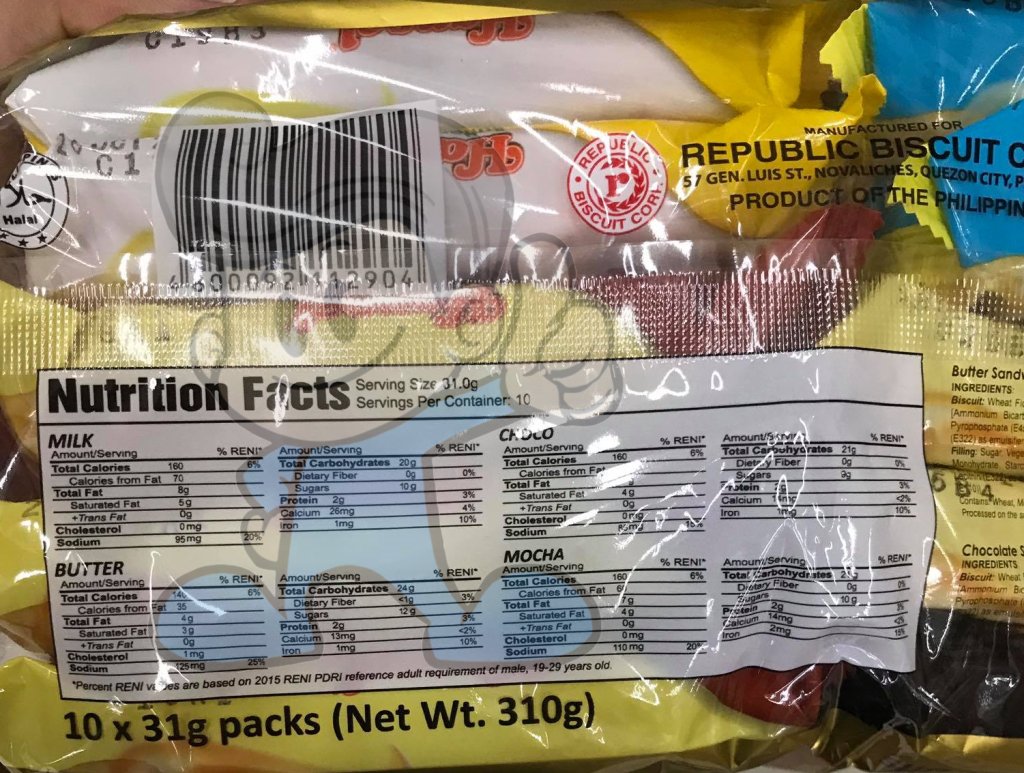 Rebisco Hansel Flavor Bunch Assorted Cream-Filled Biscuits (3 X 310 G) Groceries