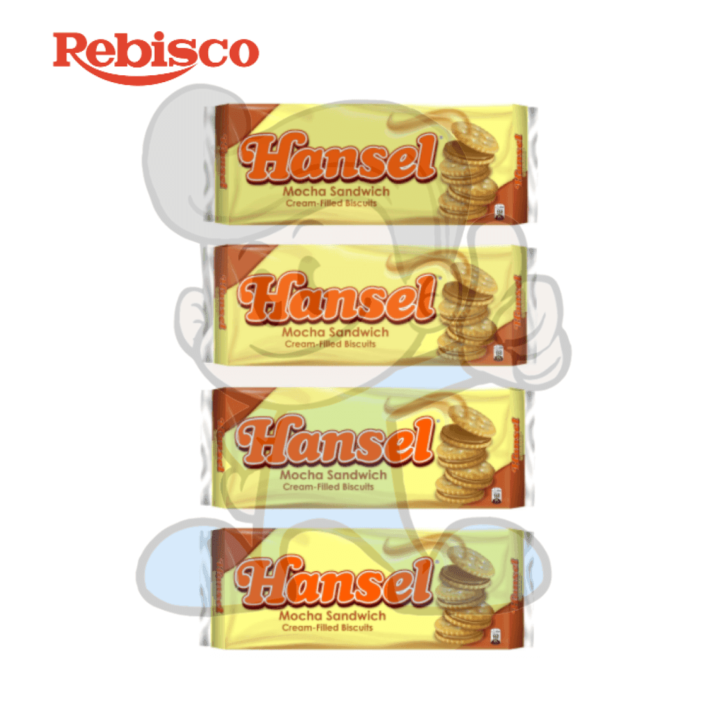 Rebisco Hansel Mocha Sandwich Cream Filled Biscuits Pack Of 4 (40 X 31G) Groceries