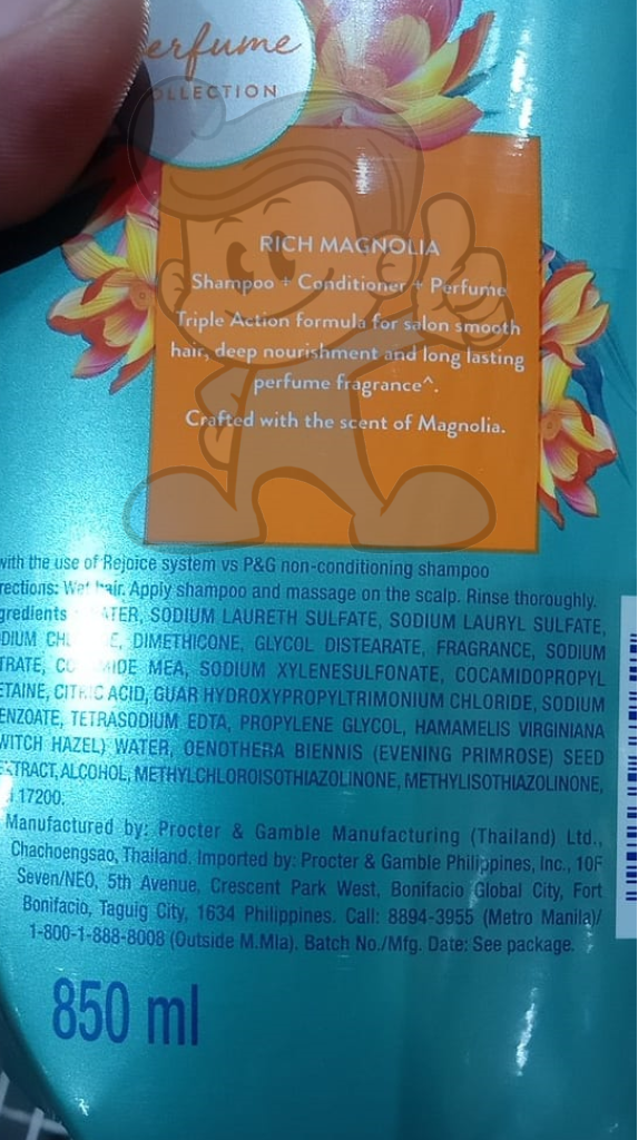 Rejoice 3 In 1 Shampoo Rich Magnolia Perfume Collection 850Ml Beauty