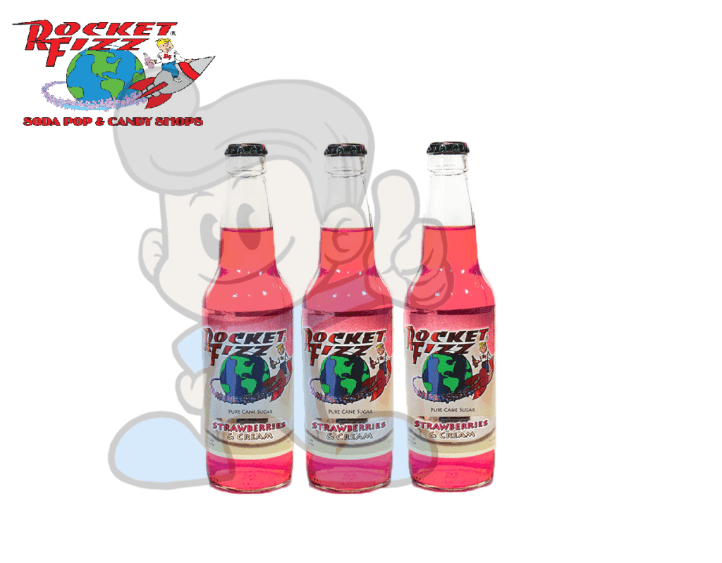 Rocket Fizz Strawberry And Cream Soda (3 X 355 Ml) Groceries