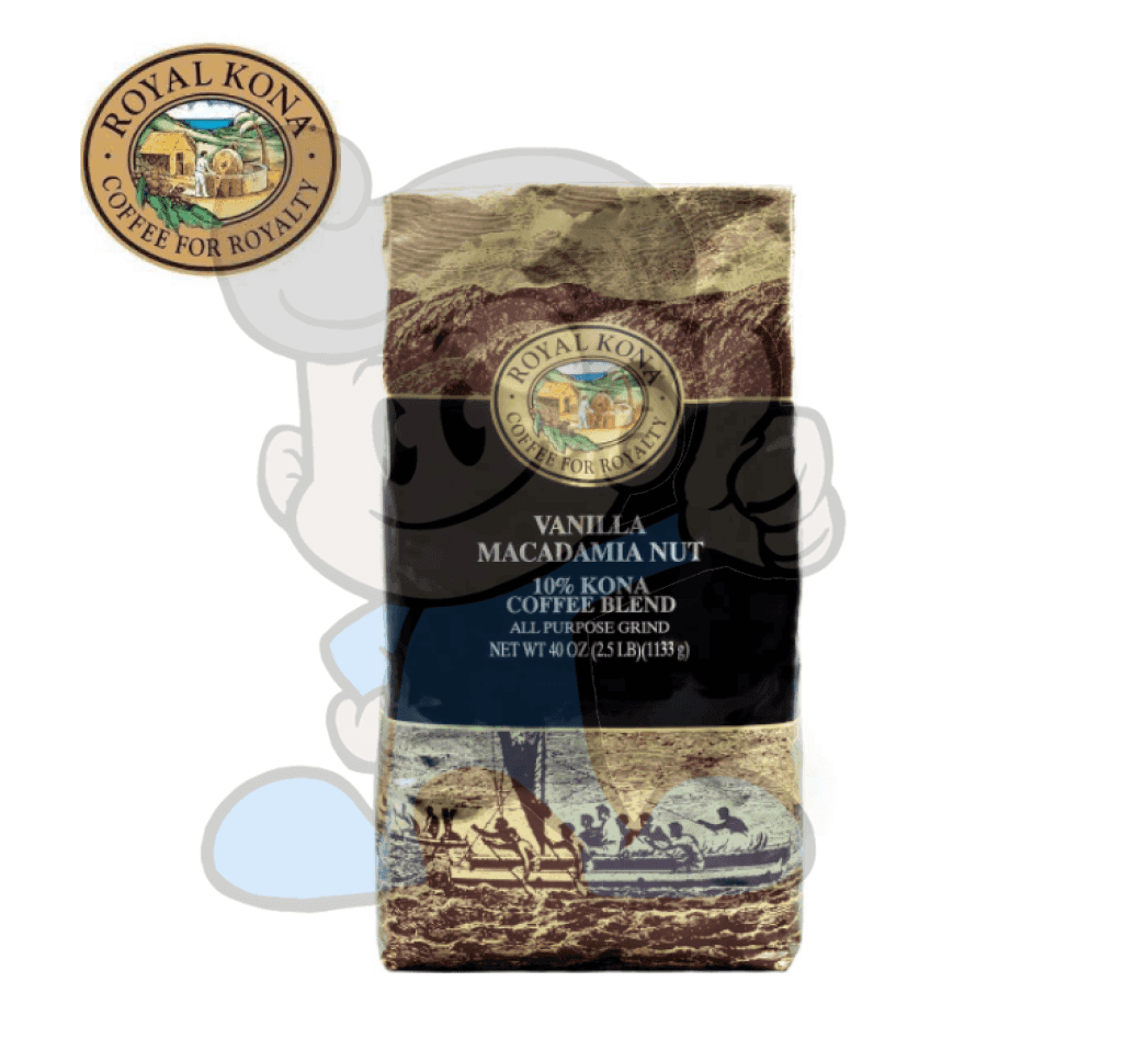 Royal Kona 10% Coffee Blend Vanilla Macadamia Flavor 40 Oz. Groceries