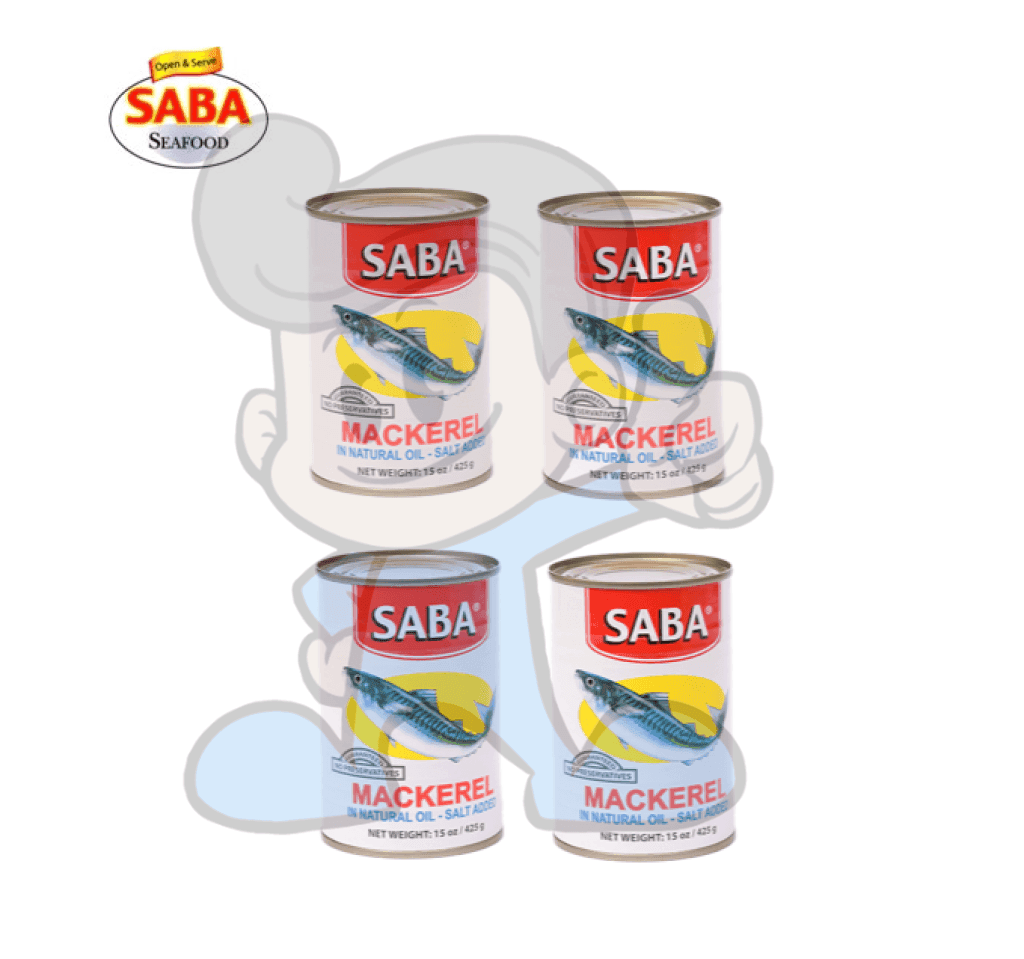 Saba Mackarel Ln Natural Oil (4 X 425G) Groceries