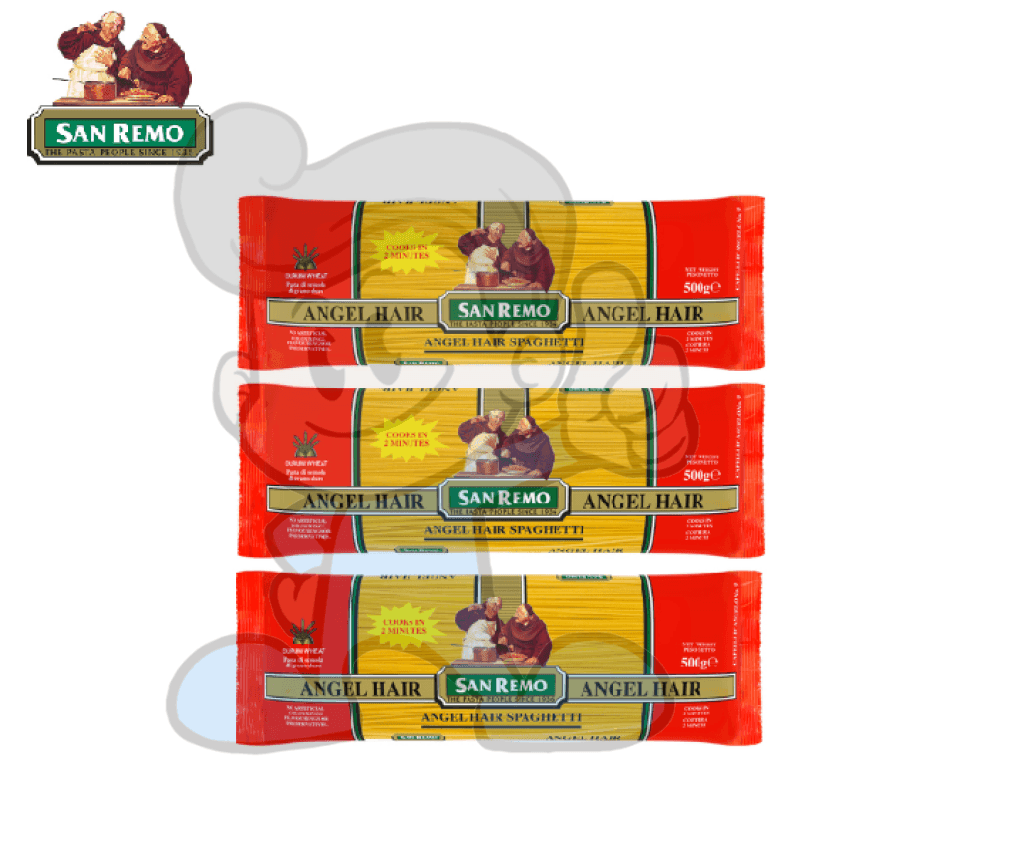 San Remo Angel Hair Spaghetti (3 X 500 G) Groceries