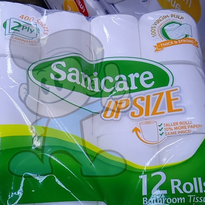 Sanicare Upsize Bathroom Tissue 2-Ply 12 Rolls Household Supplies