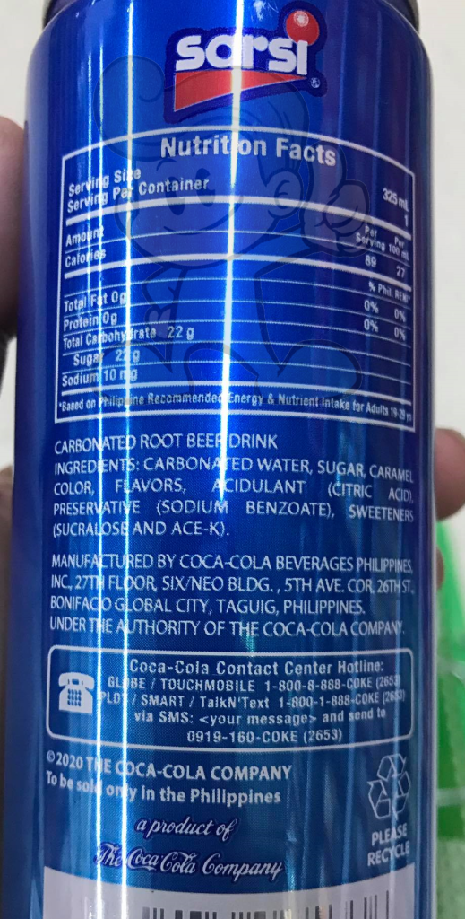 Sarsi Root Beer (8 X 325 Ml) Groceries