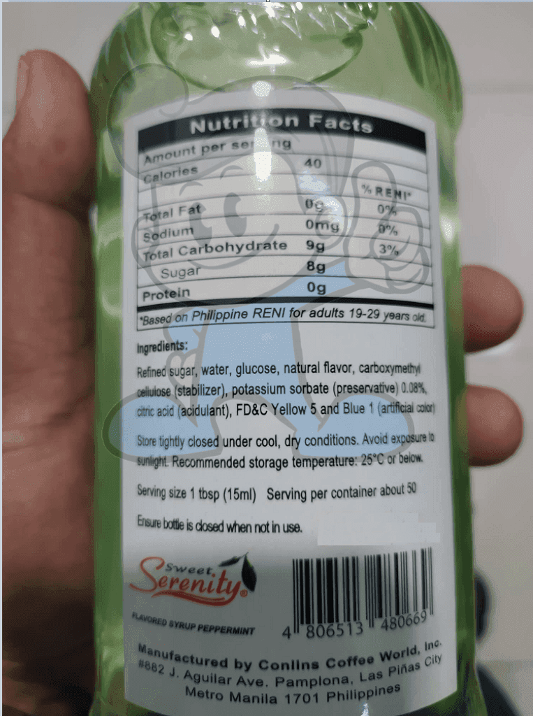 Sweet Serenity Peppermint Flavored Syrup 750Ml Groceries