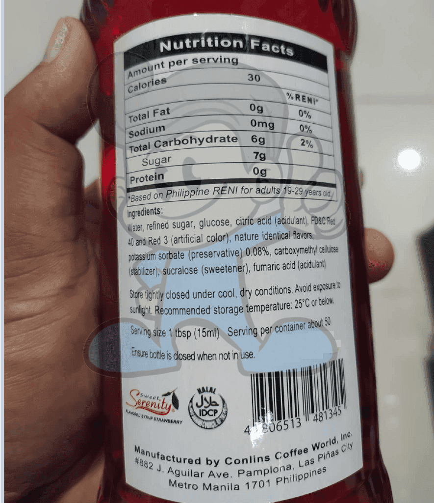 Sweet Serenity Strawberry Syrup 750Ml Groceries