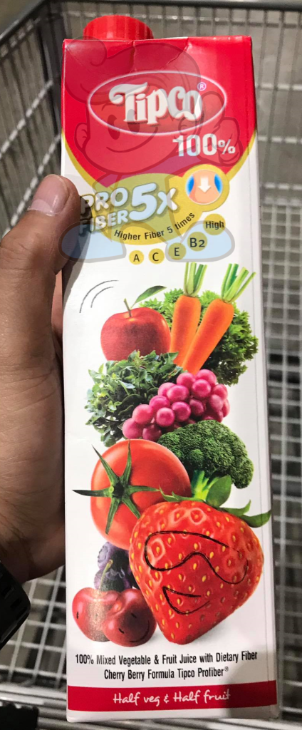 Tipco Profiber Mixed Vegetable And Fruit Juice Cherry Berry Mix (2 X 1 L) Groceries