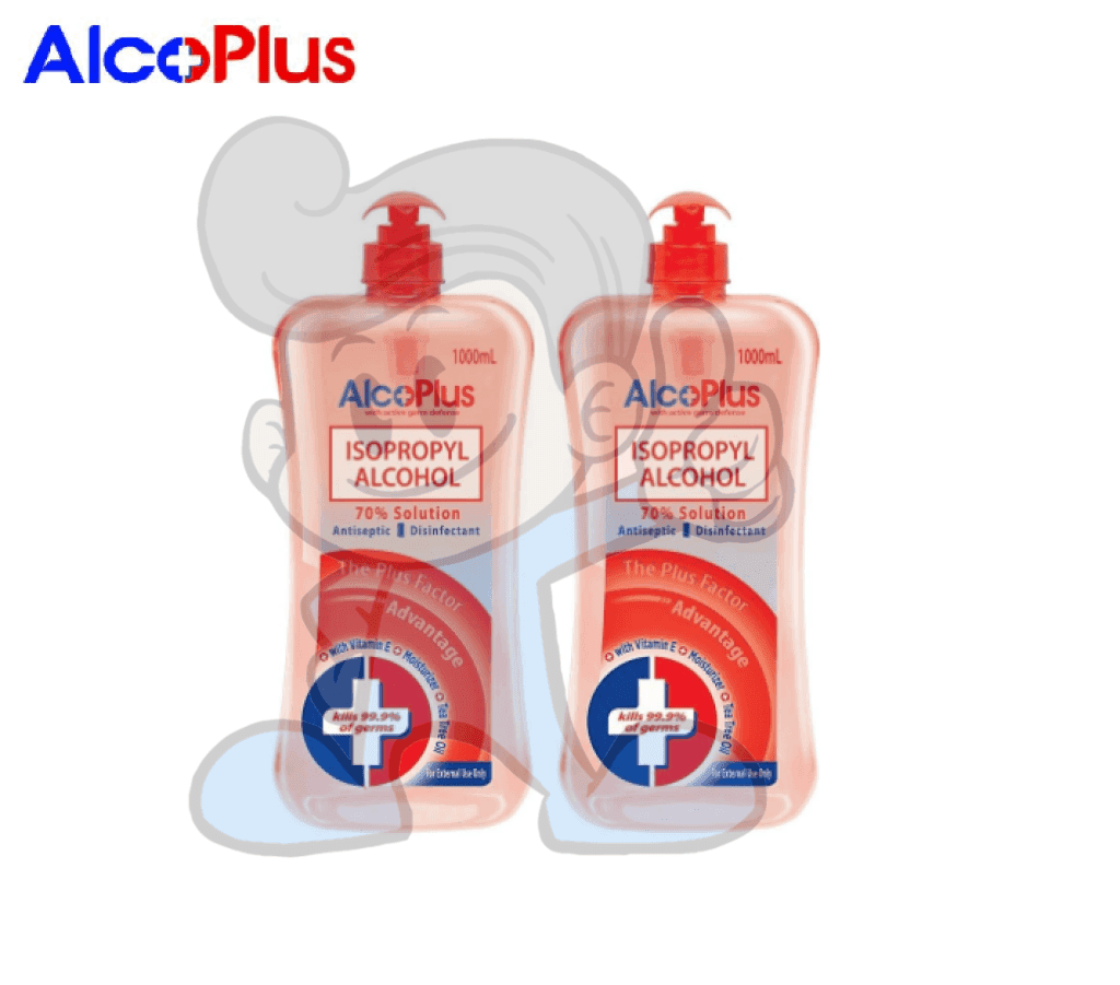 Alcoplus Isopropyl Alcohol 70% (2 X 1000Ml) Health