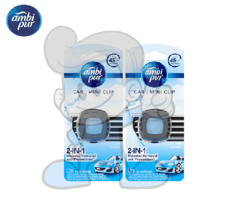 Ambi Pur Car Mini Clip 2 In 1 Air Freshener Sky Breeze (2 X 2.2 Ml) Motors