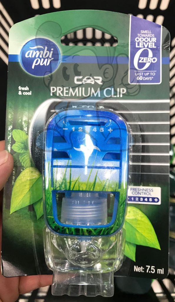 Ambi Pur Car Premium Clip Fresh And Cool Scent 7.5Ml Motors