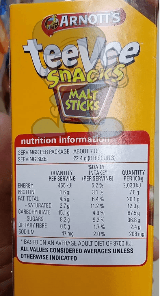 Arnotts Teevee Snacks Malt Sticks 175G Groceries