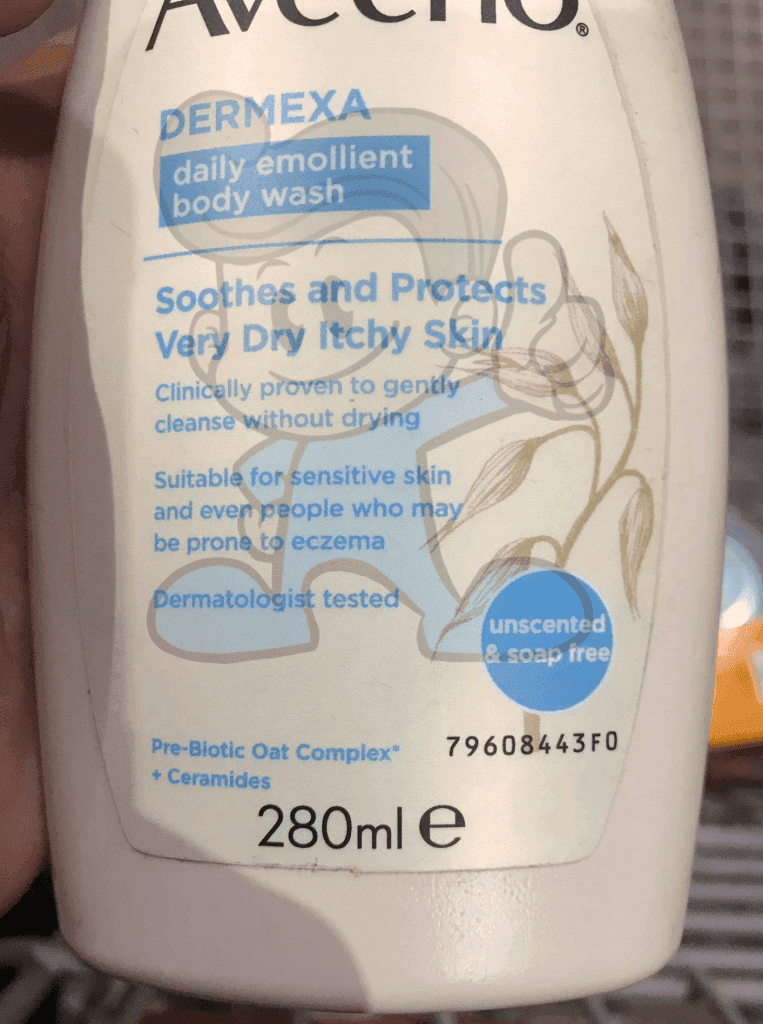 Aveeno Dermexa Daily Emollient Unscented And Soap Free Body Wash 280Ml Beauty