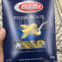 Barilla Penne Rigate Durum Wheat Semolina Pasta N.73 (2 X 500 G) Groceries