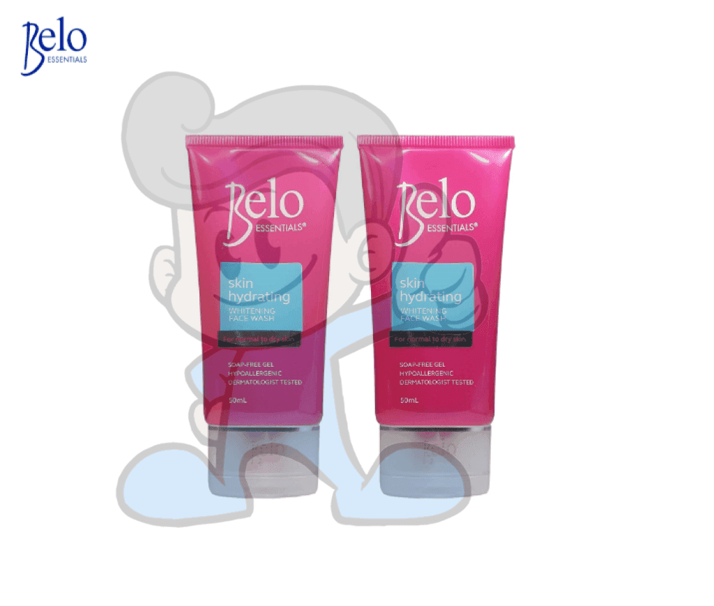 Belo Skin Hydrating Whitening Face Wash For Normal To Dry (2 X 50 Ml) Beauty