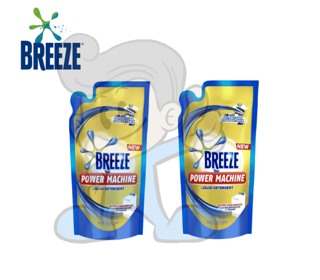 Breeze Power Machine Liquid Detergent (2 X 670Ml) Household Supplies