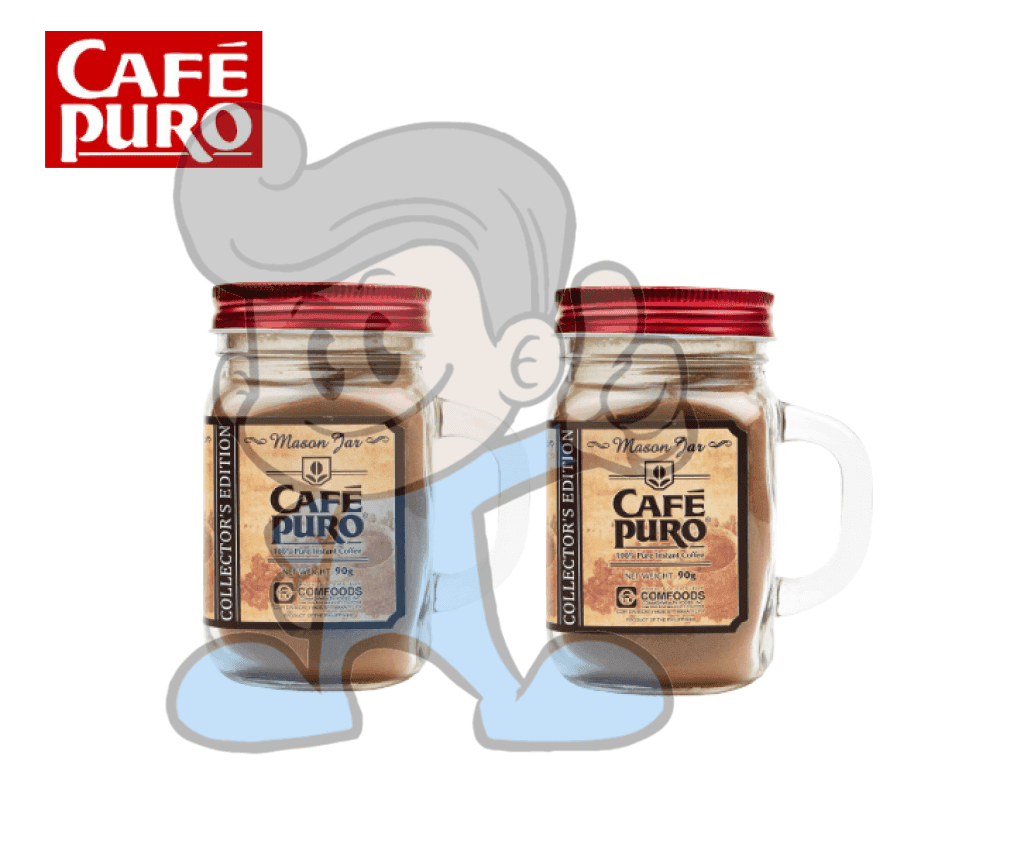 Cafe Puro Mason Jar 100% Pure Instant Coffee Collector&#39;s Edition (2 X 90 G) Groceries
