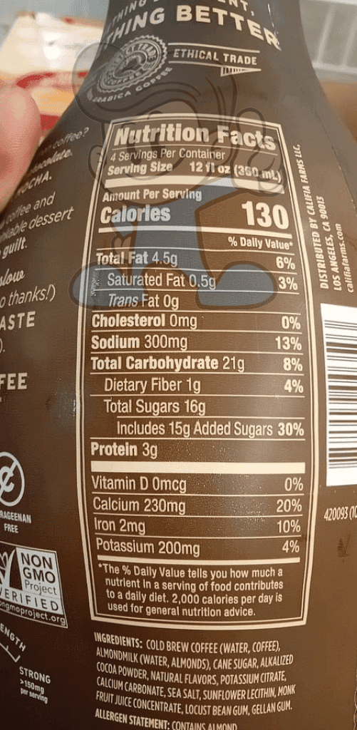 Califia 100% Arabica Coffee Mocha Cold Brew With Almond Milk 48Oz Groceries