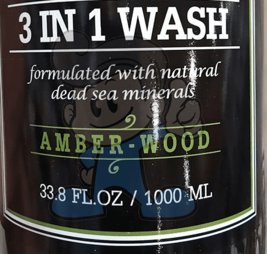 Dead Sea Collection Detoxifying Mens 3 In 1 Wash Amber Wood 1000 Ml. Beauty