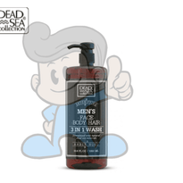 Dead Sea Collection Detoxifying Mens 3 In 1 Wash Amber Wood 1000 Ml. Beauty