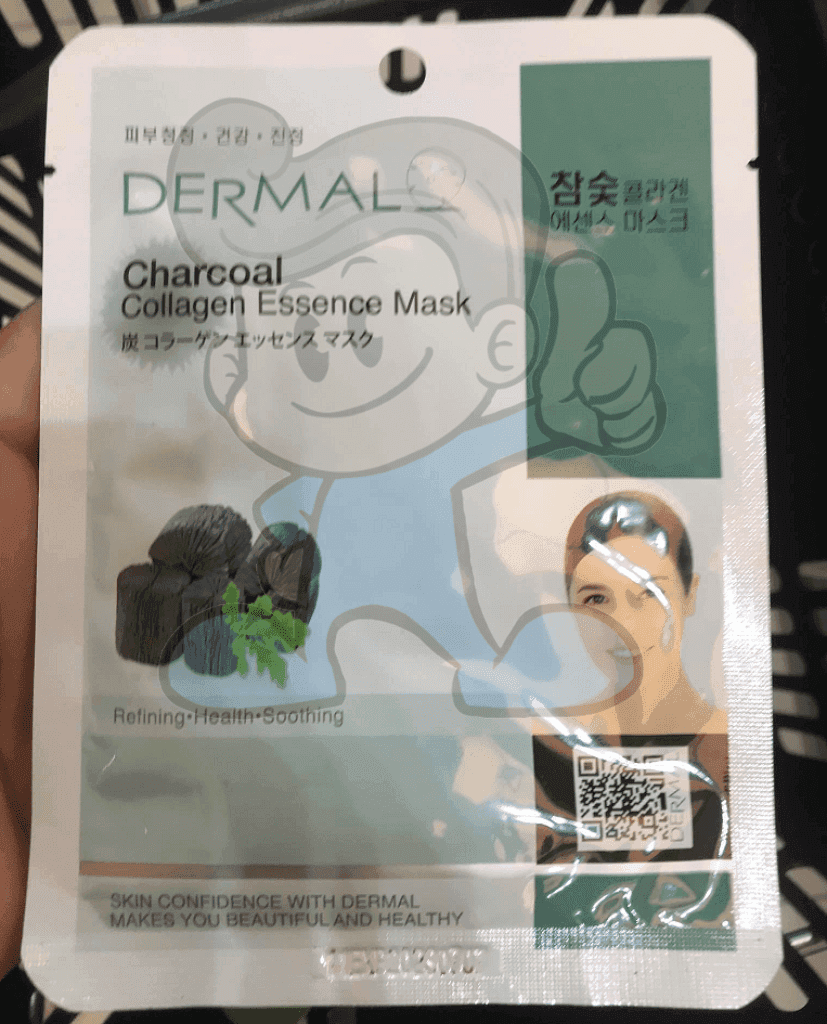 Dermal Korea Charcoal Collagen Essence Face Mask 4 Packs Beauty