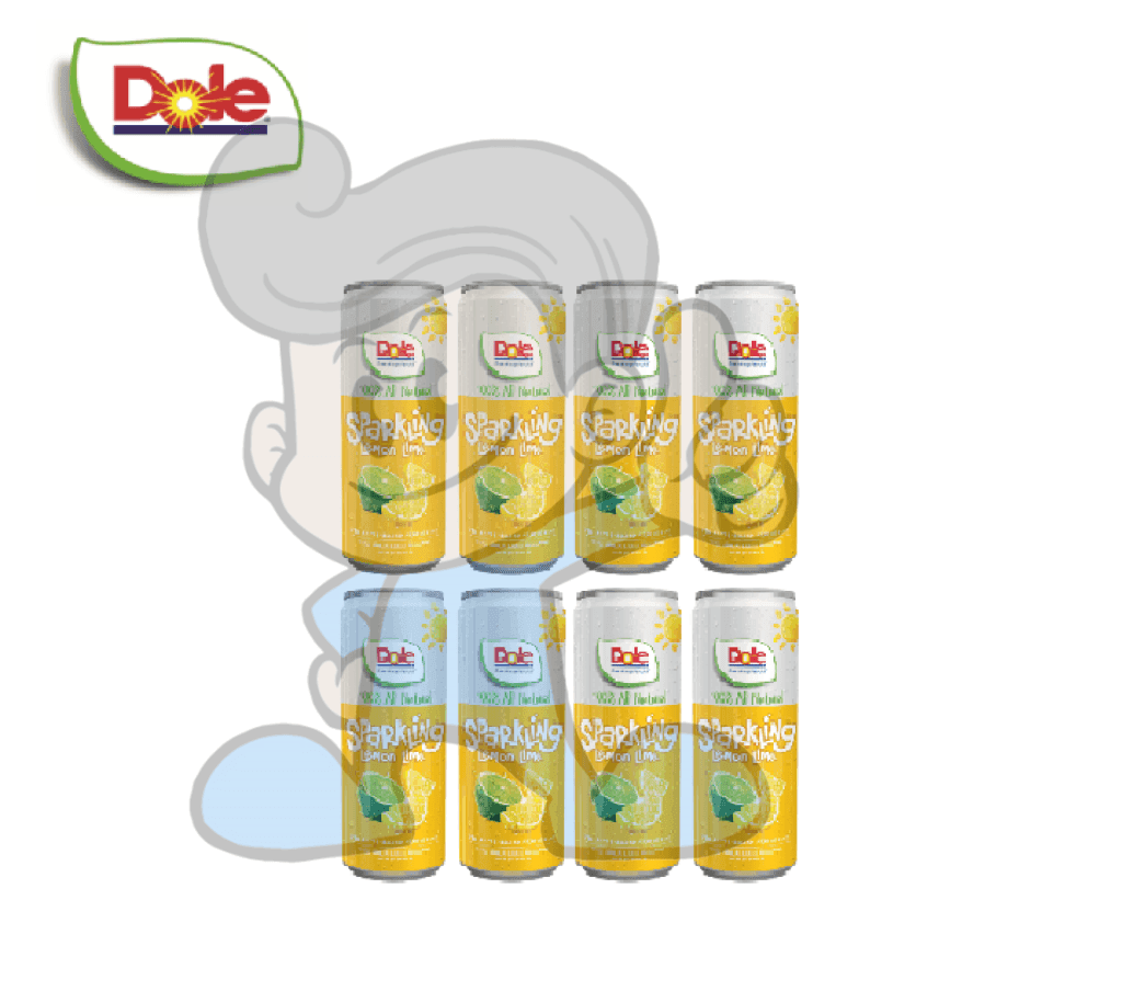 Dole 100% All Natural Sparkling Lemon Lime (8 X 240 Ml) Groceries