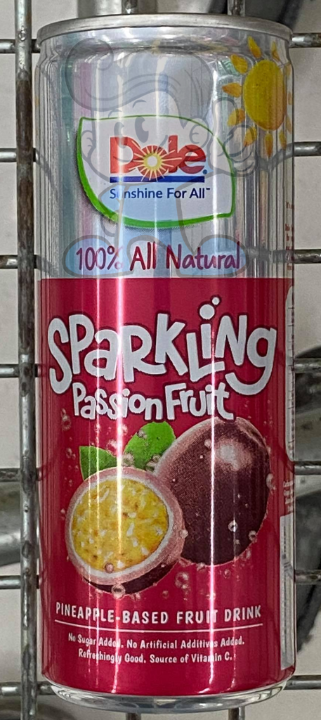 Dole 100% All Natural Sparkling Passion Fruit (8 X 240 Ml) Groceries