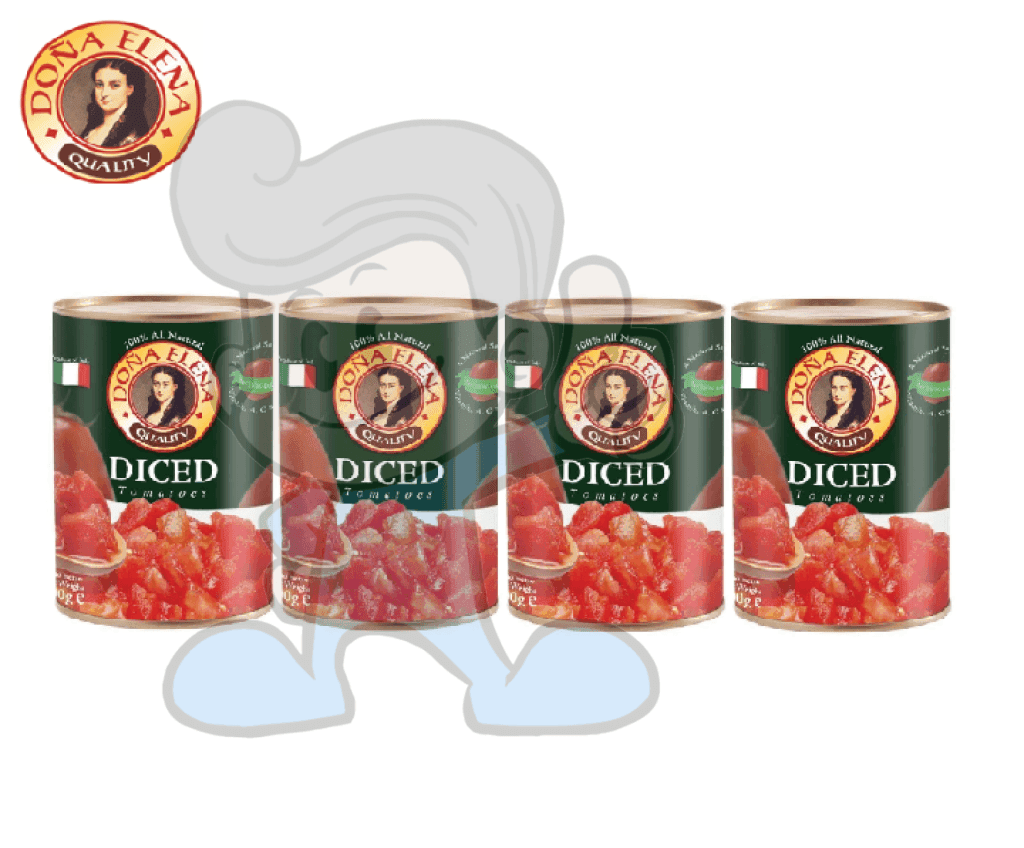 Dona Elena Diced Tomatoes (4 X 400 G) Groceries