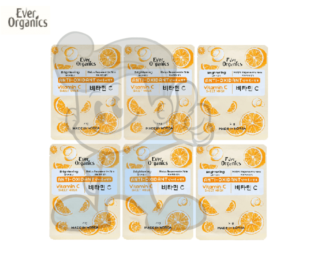 Ever Organics Anti-Oxidant Vitamin C Sheet Mask (6 X 21 G) Beauty