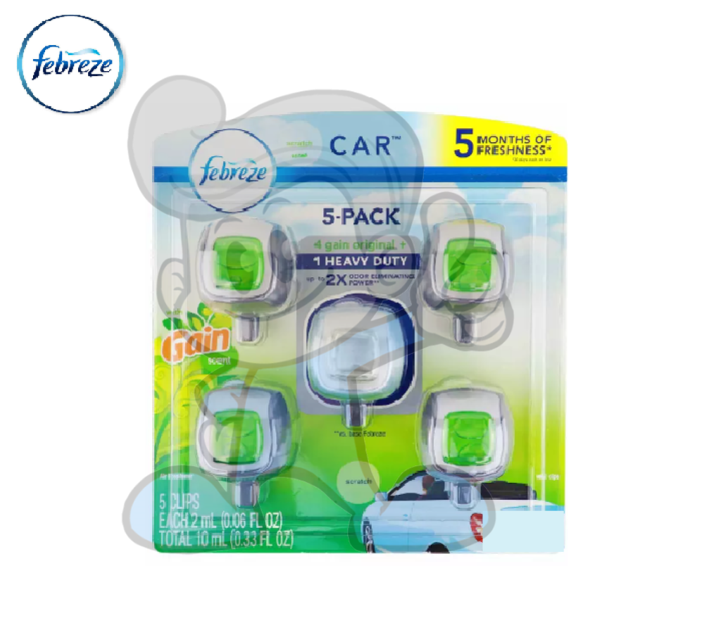 Febreze Gain Scent Car Vent Clips 5 Pack 10Ml Motors