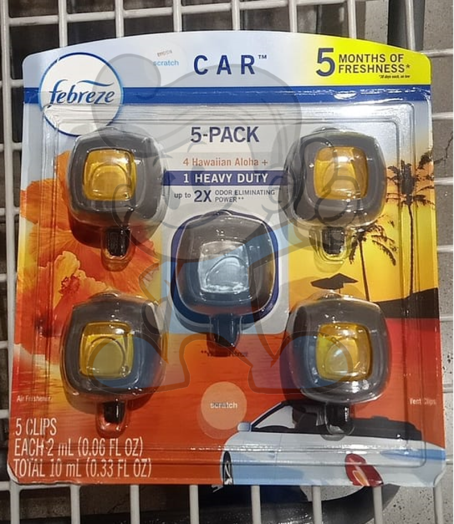 Febreze Hawaiian Aloha Scent Car Vent Clips 5 Pack 10Ml Motors