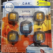 Febreze Hawaiian Aloha Scent Car Vent Clips 5 Pack 10Ml Motors