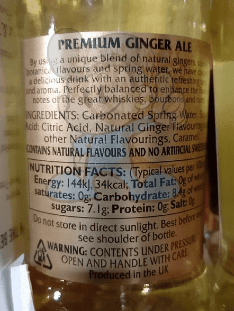 Fever Tree Premium Ginger Ale (4 X 200Ml) Groceries