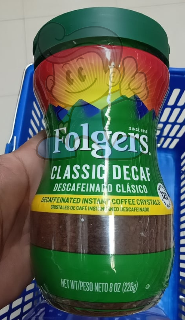 Folgers Classic Decaf Instant Coffee Crystals 226G Groceries