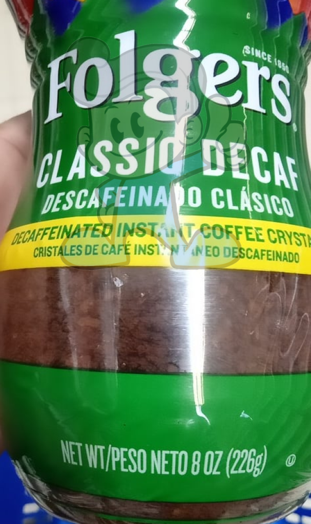 Folgers Classic Decaf Instant Coffee Crystals 226G Groceries