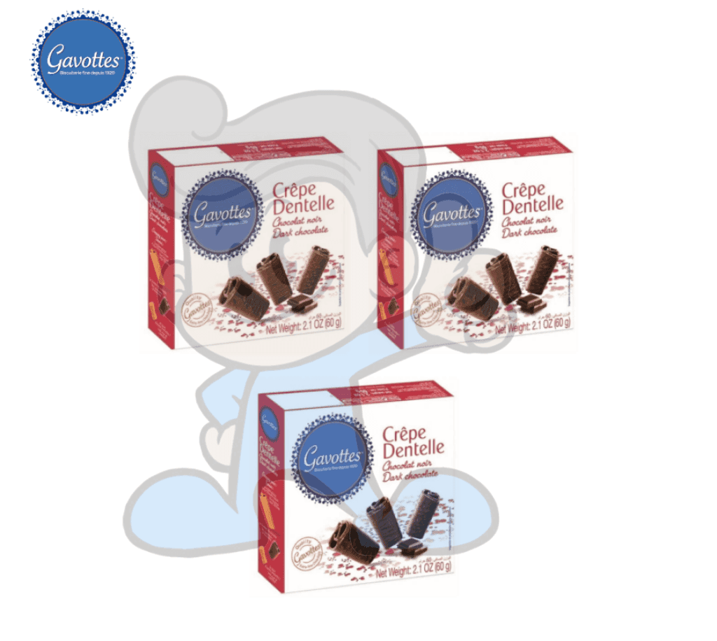 Gavottes Crepe Dentelle Noir Dark Chocolate (3 X 60G) Groceries