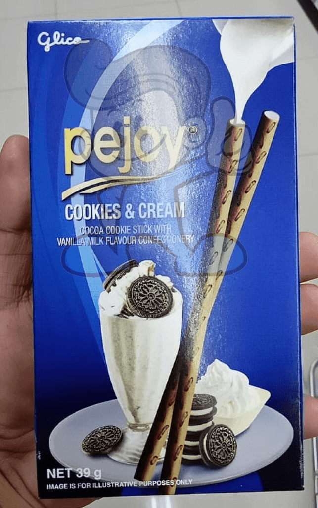 Glico Pejoy Cookies And Cream Cocoa Cookie Stick With Vanilla Milk Flavour Confectionery (2 X 39 G)