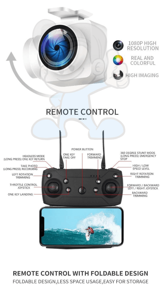 Global Drone Gw26 21 Minutes Hd 1080P Camera Cameras & Drones